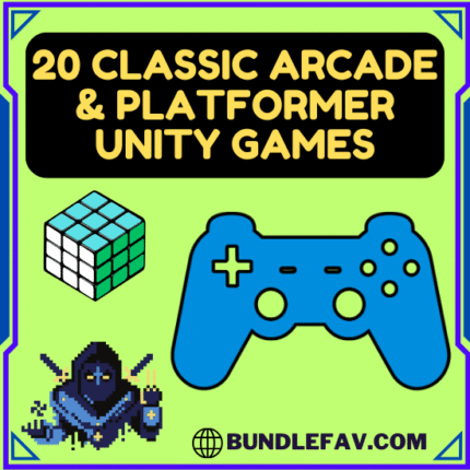 20 Classic Arcade and Platformer Unity Games Source Code Bundle Pack