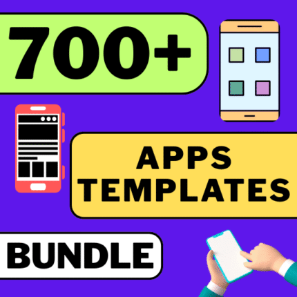 700+ App Templates Bundle | iOS & Android UI Kits, Web Apps, Dashboards | Figma, Xd + Code | PLR + MRR | Rebrand, Sell, App codes, Themes