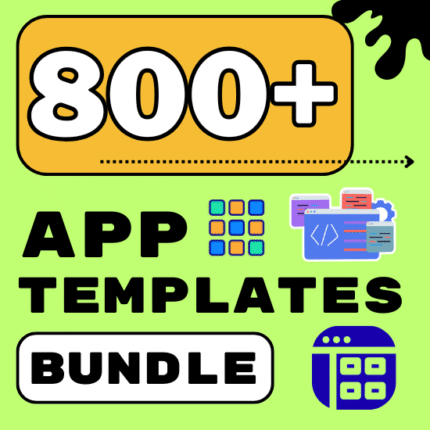 800+ App Templates Bundle | iOS & Android UI Kits, Web Apps, Dashboards | Figma, Xd + Code | PLR + MRR | Rebrand, Sell, App codes, Themes