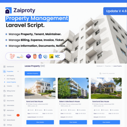Zaiproty - Property Management Laravel Script - Codecanyon Code Scripts